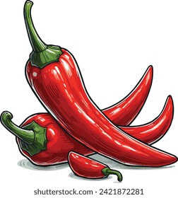 Chili vector illustration isolated white background