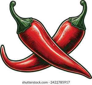 Chili vector illustration isolated white background