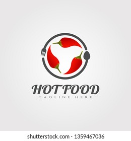 chili vector logo design, spicy food icon, illustration element