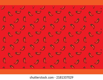 Chili vegetables seamless vector background for banner, backdrop, flyer, poster. Vector eps 10