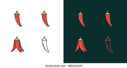 Chilies peppers vector logo icon sign. Isolated object on background