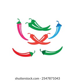 Chilis vector art colorful design