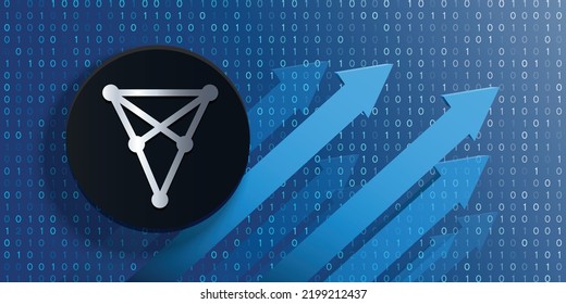 Chiliz (CHZ) crypto currency logo coin on futuristic financial technology background and banner vector illustration. Can be used as cover, header, backdrop, poster, wallpaper and print design