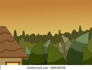 chill afternoon in front of the hut in the middle of the jugle