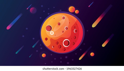 Chill art of space with light gradient