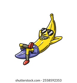 Chill and bad ass banana cartoon