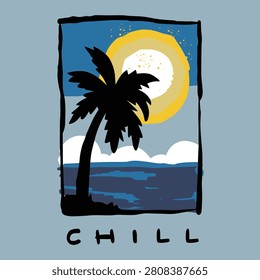 Chill Beach Frame Summer Graphic