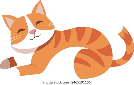 gato frío acuéstese abajo ilustración aislada