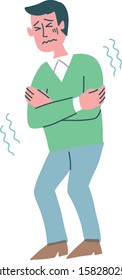 
chill  cold sick man illustration