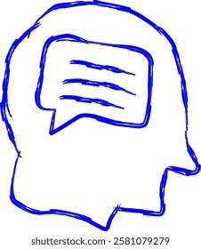 chill communication icon in Doodle style