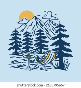 Chill and enjoying nature graphic illustration vector art t-shirt design