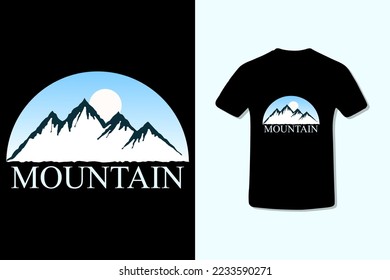 Chill Forest Mountain Sunrise Horizon T-shirt Mock-up Design