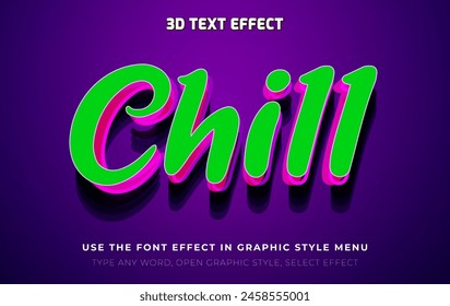 chill fun 3d editable text effect style