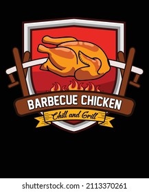 Chill and Grill, BBQ Chicken T-shirt design