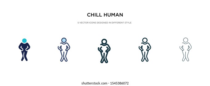 chill human icon in different style vector illustration. two colored and black chill human vector icons designed in filled, outline, line and stroke style can be used for web, mobile, ui