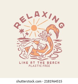 chill illustration tropical graphic design beach vintage t shirt