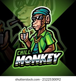 Chill Monkey Esport Mascot Logo Design