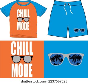 CHILL MOOD. t shirt graphic design vector illustration \