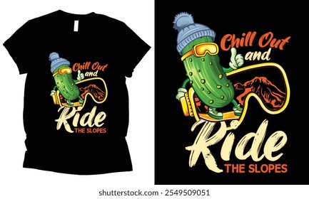 Chill Out und Ride the Slopes Snowboard T-Shirt Design