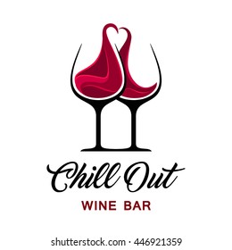 Chill Out Wine Bar Logo Template.