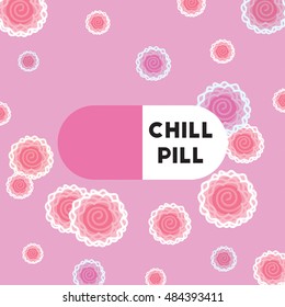 Chill pill rose background health care