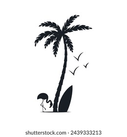 Chill and solitary moment on the beach. Editable, resizable, vector illustration.
