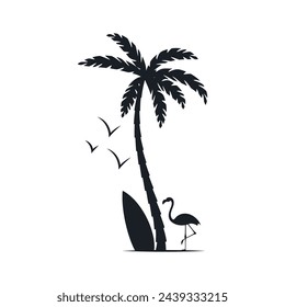Chill and solitary moment on the beach. Editable, resizable, vector illustration.
