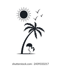 Chill and solitary moment on the beach. Editable, resizable, vector illustration.
