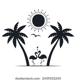 Chill and solitary moment on the beach. Editable, resizable, vector illustration.
