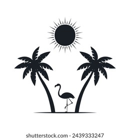 Chill and solitary moment on the beach. Editable, resizable, vector illustration.

