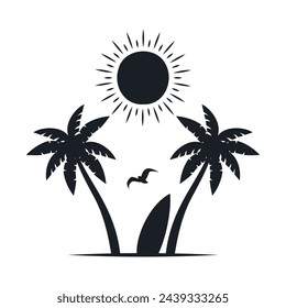 Chill and solitary moment on the beach. Editable, resizable, vector illustration.
