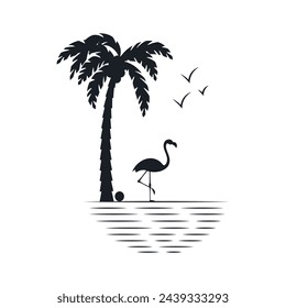Chill and solitary moment on the beach. Editable, resizable, vector illustration.
