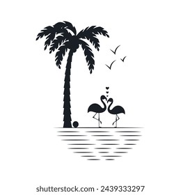 Chill and solitary moment on the beach. Editable, resizable, vector illustration.
