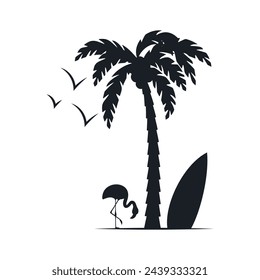 Chill and solitary moment on the beach. Editable, resizable, vector illustration.
