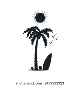Chill and solitary moment on the beach. Editable, resizable, vector illustration.
