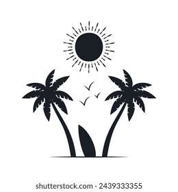 Chill and solitary moment on the beach. Editable, resizable, vector illustration.
