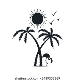 Chill and solitary moment on the beach. Editable, resizable, vector illustration.
