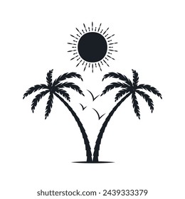 Chill and solitary moment on the beach. Editable, resizable, vector illustration.
