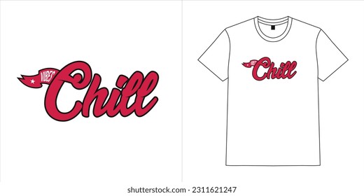 chill stylish t-shirt and apparel trendy design with mini flag silhouettes, typography, print, vector illustration.