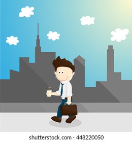 chill time salary man cartoon lifestyle illustration.
cartoon salary man lifestyle in different emotion.