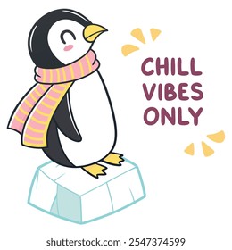 Chill Vibes Penguin Vector Design