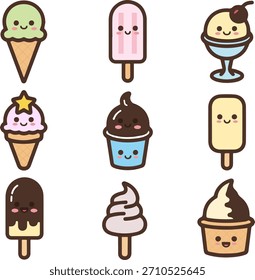 Chill vibes in vector form! Ice cream icons for your creative projects.
