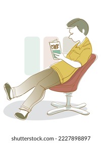 A chillax man is enjoy reading