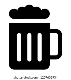 
A chilled beer mug icon on white background 
