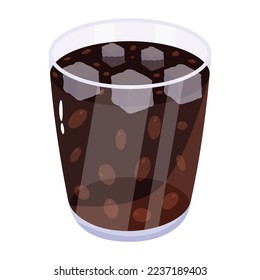 Chilled beverage, an isometric icon of cold drink 