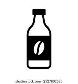 Café frío, diseño frío del icono de la botella de café, listo para usar Vector