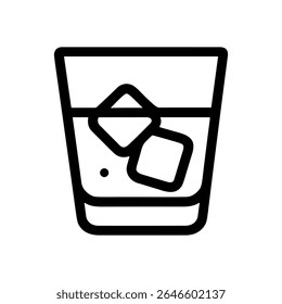 Refrigerado refresco Uísque no ícone de rochas. Ilustração de Símbolo de Ícone