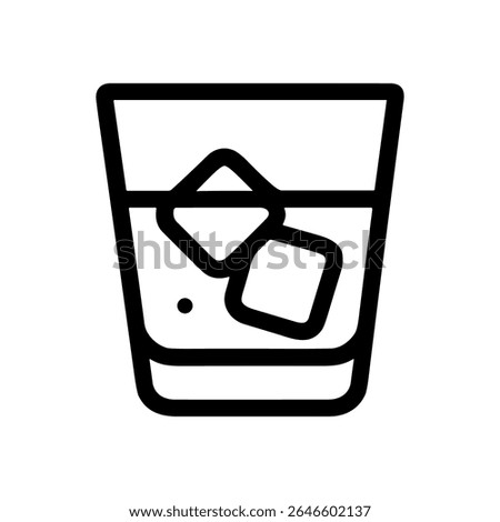 Chilled refreshment Whiskey on the rocks icon. Icon Symbol Illustration