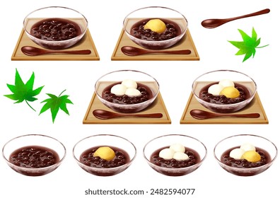 Chilled zenzai. Japanese-style sweets. Japanese sweets. Azuki. Shiratama. chestnut.