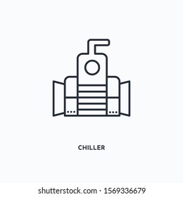 Chiller outline icon. Simple linear element illustration. Isolated line Chiller icon on white background. Thin stroke sign can be used for web, mobile and UI.